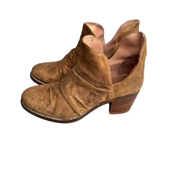 SUNDANCE SLOUCHY VINTAGE STYLE ANKLE BOOTS BOHO GOLD BRONZE WOMEN SIZE 7.5-8 - Picture 4 of 10